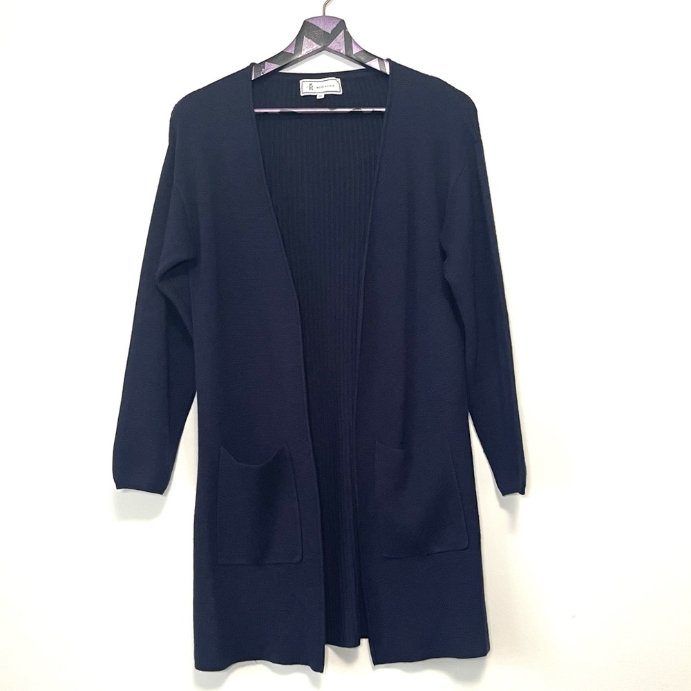 Rope Picnic Navy Blue Open Front Cardigan Size 38